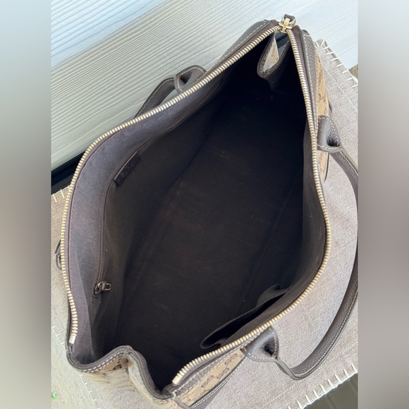 Gucci Monogram Brown Tote Handbag - Picture 8 of 13